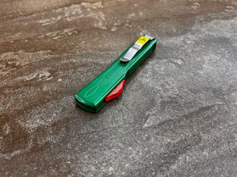 Фронтальный складной нож Microtech Stroy M-2 (Зелёный, Микротек Строй)