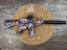 Автомат M416 гидрогелевый, орбибольный с глушителем (синий)